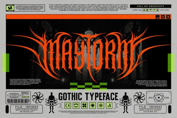 Maytorm: The Ultimate Metal Brutalism Blackletter Font